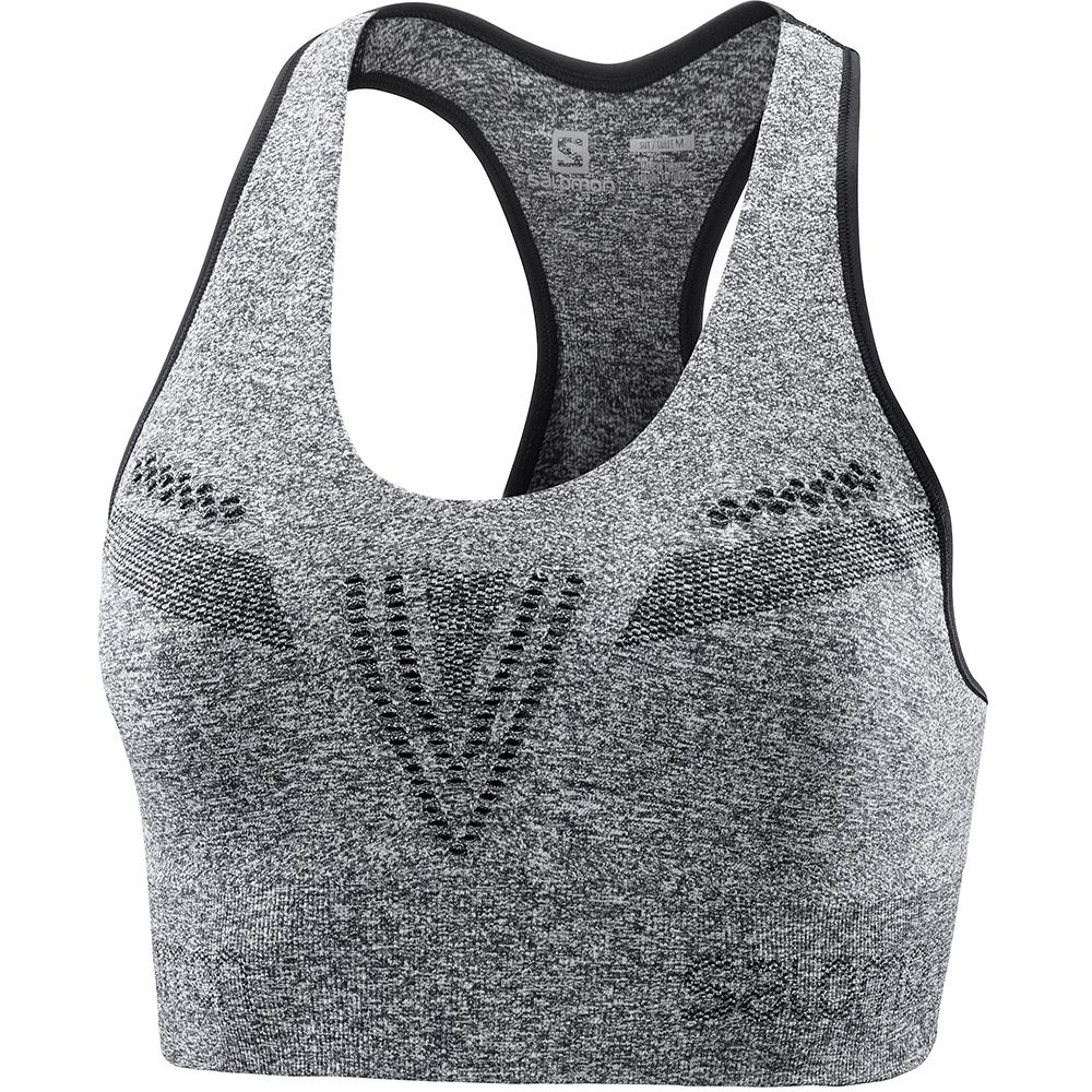 SALOMON MOVEON W Philippines - Women's Sport Bra - Black | 475203-EIL